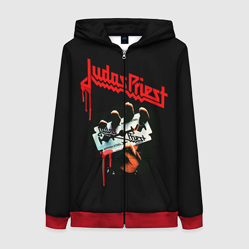 Женская толстовка на молнии Judas Priest / 3D-Красный – фото 1