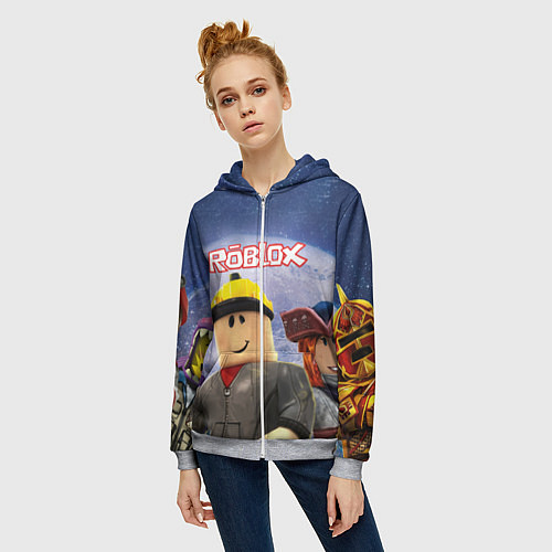 Женская толстовка на молнии ROBLOX / 3D-Меланж – фото 3