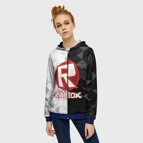 Женская толстовка на молнии ROBLOX / 3D-Синий – фото 3