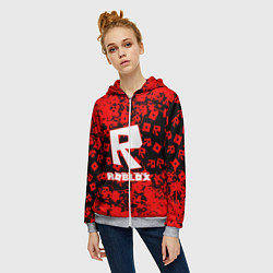 Толстовка на молнии женская Roblox, цвет: 3D-меланж — фото 2