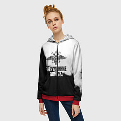 Толстовка на молнии женская Внутренние Войска, цвет: 3D-красный — фото 2