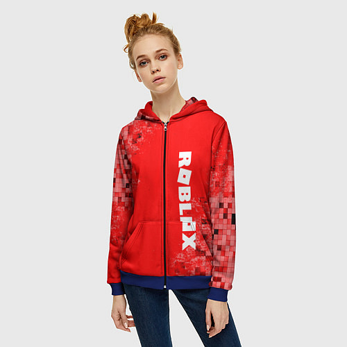 Женская толстовка на молнии ROBLOX / 3D-Синий – фото 3