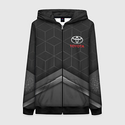 Толстовка на молнии женская TOYOTA, цвет: 3D-черный