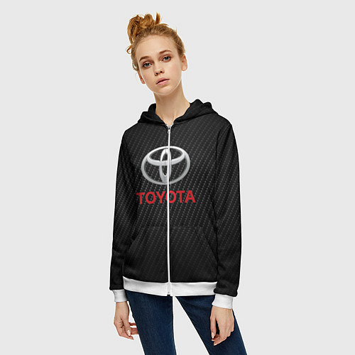 Женская толстовка на молнии TOYOTA / 3D-Белый – фото 3