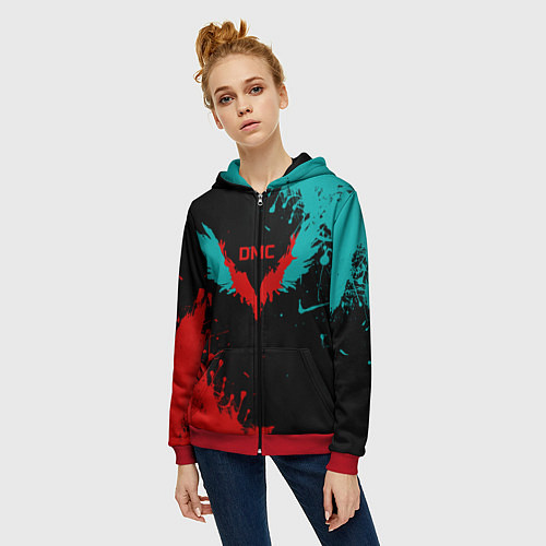 Женская толстовка на молнии DMC / 3D-Красный – фото 3
