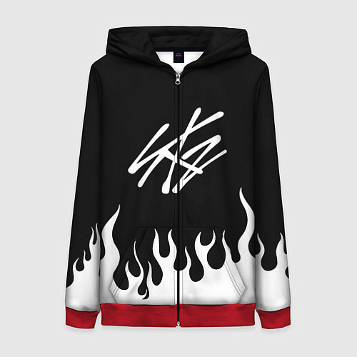 Женская толстовка на молнии Stray Kids / 3D-Красный – фото 1