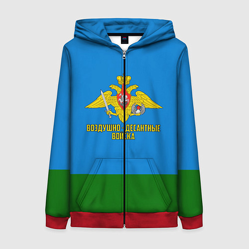 Женская толстовка на молнии Воздушно - десантные войска / 3D-Красный – фото 1