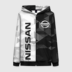 Толстовка на молнии женская NISSAN, цвет: 3D-черный
