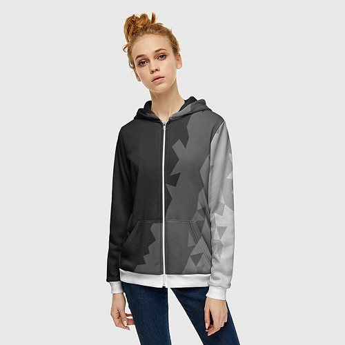 Женская толстовка на молнии Dark abstraction / 3D-Белый – фото 3