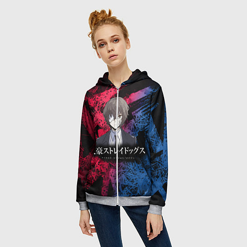 Женская толстовка на молнии Bungou Stray Dogs / 3D-Меланж – фото 3