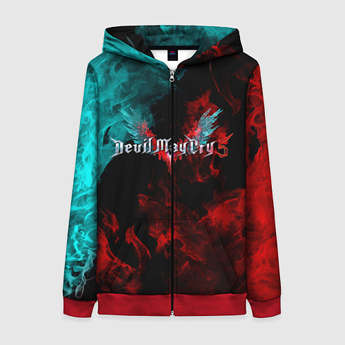 Женская толстовка на молнии DEVIL MAY CRY / 3D-Красный – фото 1