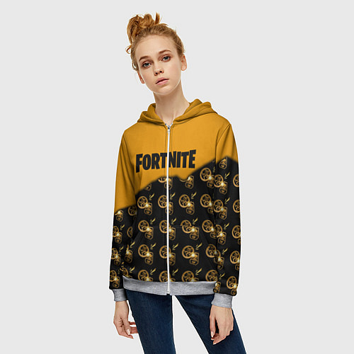 Женская толстовка на молнии Fortnite 2 глава 2 часть / 3D-Меланж – фото 3
