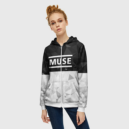 Женская толстовка на молнии Muse / 3D-Белый – фото 3