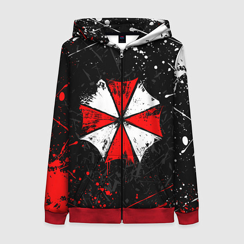 Женская толстовка на молнии RESIDENT EVIL UMBRELLA / 3D-Красный – фото 1