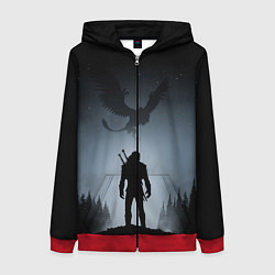 Толстовка на молнии женская ВЕДЬМАК, цвет: 3D-красный