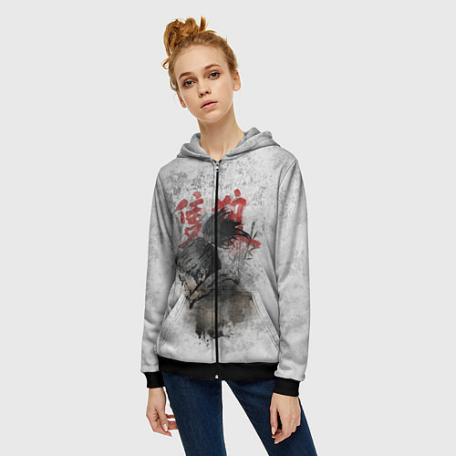Женская толстовка на молнии SEKIRO SHADOW DIE TWICE / 3D-Черный – фото 3