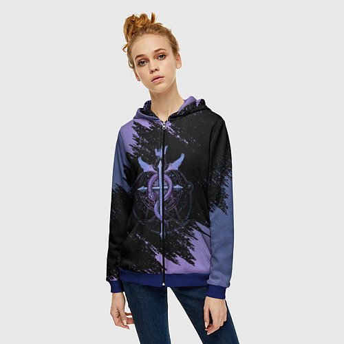 Женская толстовка на молнии Стальной алхимик / 3D-Синий – фото 3