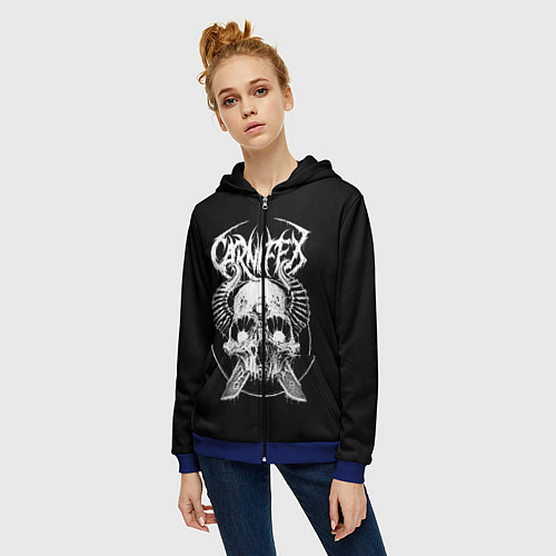 Женская толстовка на молнии Carnifex / 3D-Синий – фото 3
