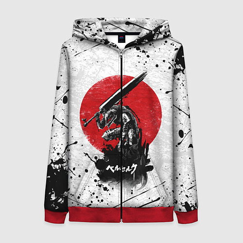 Женская толстовка на молнии BERSERK / 3D-Красный – фото 1