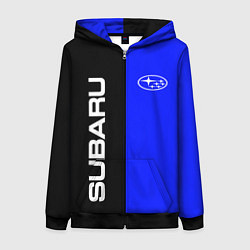 Толстовка на молнии женская SUBARU, цвет: 3D-черный