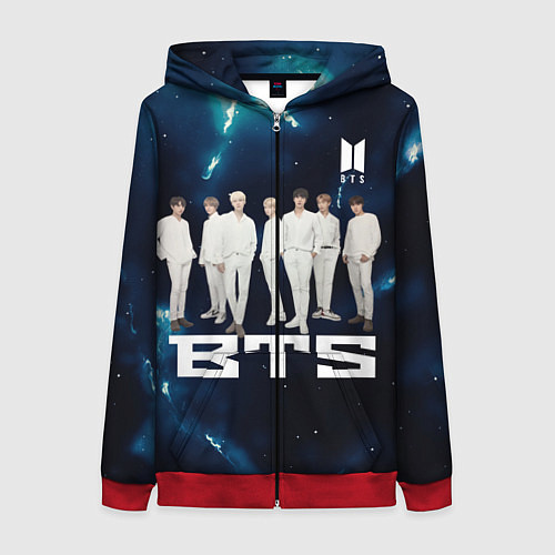 Женская толстовка на молнии BTS / 3D-Красный – фото 1