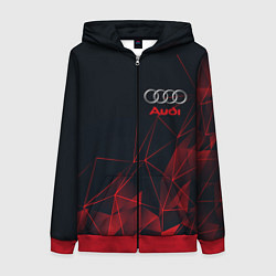 Толстовка на молнии женская AUDI, цвет: 3D-красный