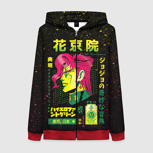 Женская толстовка на молнии Приключения ДжоДжо / 3D-Красный – фото 1