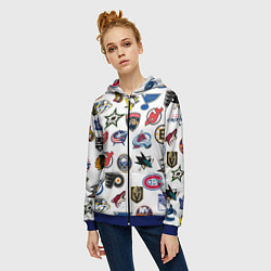 Толстовка на молнии женская Daewoo, цвет: 3D-синий — фото 2