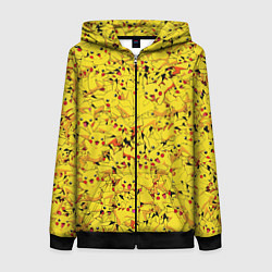 Толстовка на молнии женская Пикачу, цвет: 3D-черный