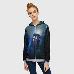 Толстовка на молнии женская ТАРДИС, цвет: 3D-меланж — фото 2