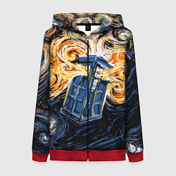 Женская толстовка на молнии Van Gogh Tardis