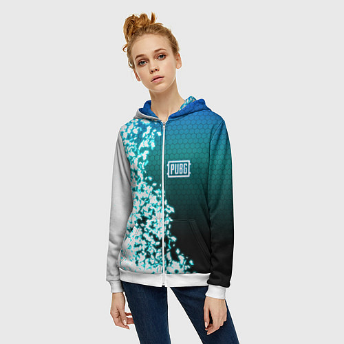 Женская толстовка на молнии PUBG / 3D-Белый – фото 3