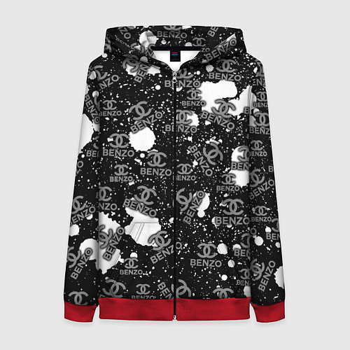 Женская толстовка на молнии Benzo Gang - Big Baby Tape / 3D-Красный – фото 1