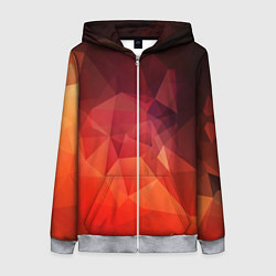 Толстовка на молнии женская Polygon orange, цвет: 3D-меланж