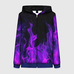 Толстовка на молнии женская ФИОЛЕТОВЫЙ ОГОНЬ, цвет: 3D-синий