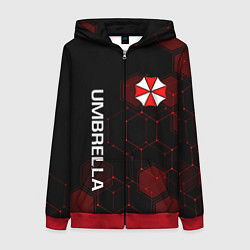 Толстовка на молнии женская UMBRELLA CORP, цвет: 3D-красный