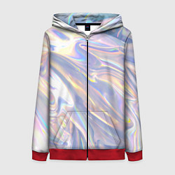 Толстовка на молнии женская Фольга, цвет: 3D-красный