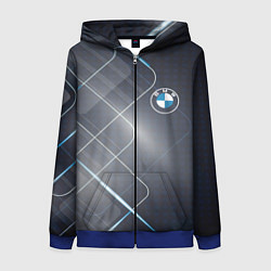 Толстовка на молнии женская BMW, цвет: 3D-синий