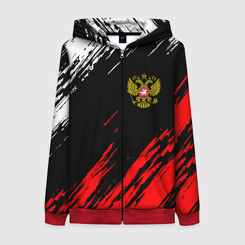 Женская толстовка на молнии РОССИЯ / 3D-Красный – фото 1