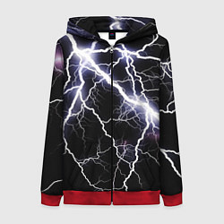 Толстовка на молнии женская Молния, цвет: 3D-красный