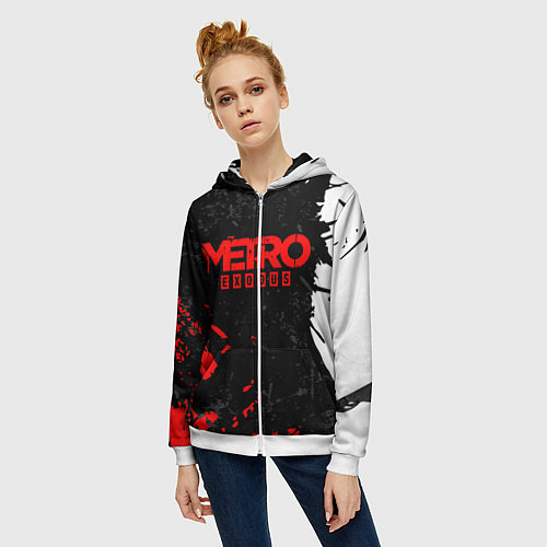 Женская толстовка на молнии METRO EXODUS / 3D-Белый – фото 3