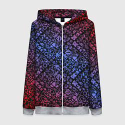 Толстовка на молнии женская Игровые бренды, цвет: 3D-меланж