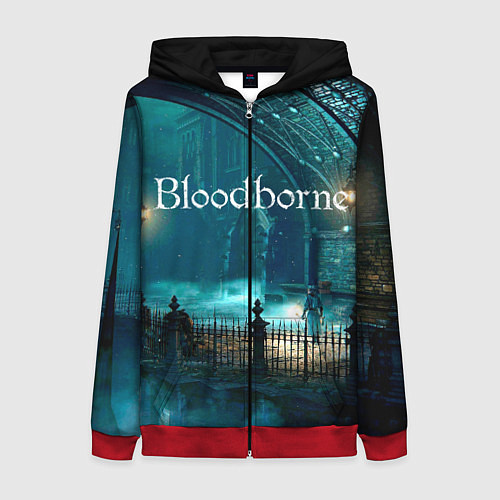 Женская толстовка на молнии Bloodborne / 3D-Красный – фото 1