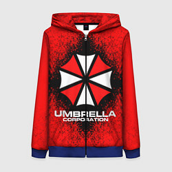 Толстовка на молнии женская Umbrella Corporation, цвет: 3D-синий