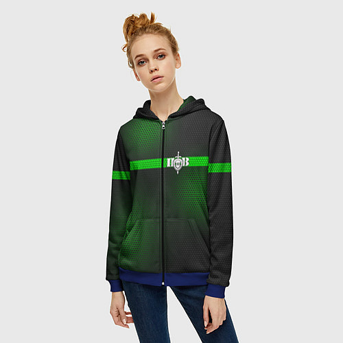 Женская толстовка на молнии Пограничные Войска / 3D-Синий – фото 3