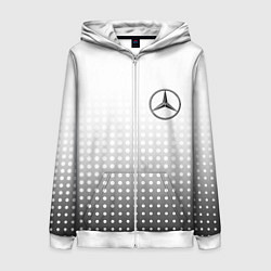 Толстовка на молнии женская Mercedes-Benz, цвет: 3D-белый
