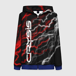 Толстовка на молнии женская CRYSIS, цвет: 3D-синий