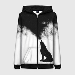 Женская толстовка на молнии Galaxy wolf