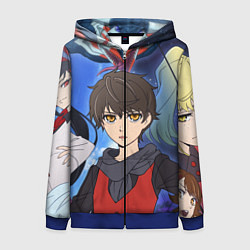 Толстовка на молнии женская БАШНЯ БОГА, цвет: 3D-синий