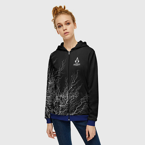 Женская толстовка на молнии Assassins Creed / 3D-Синий – фото 3
